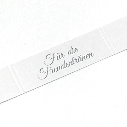 KATINGA Freudentränen Banderolen auf der Hochzeit für Taschentücher (silber geprägt) (50 Stück)