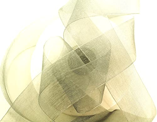 CaPiSo Organza -Schleifenband in 4 cm Breite 40mm mit Webkante Geschenkband Organzaband Dekorationsband Dekoband Chiffon Hochzeit (Silber Neu, 25m)