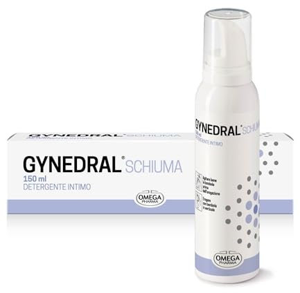 Omega Pharma - Gynedral Schiuma, Detergente Intimo Specifico per l'Area Genitale e Perianale, Dermatologicamente Testato su Pelli Sensibili - 150 ml