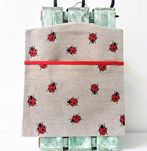 Handmade Linen Cotton Peg Bag Peg Storage Clothespin Bag Lady Birds
