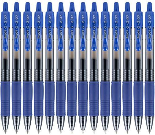 PILOT G2 15361 Premium nachfüllbare und einziehbare Gelstifte, feine Spitze, blaue Tinte, 14 Stück