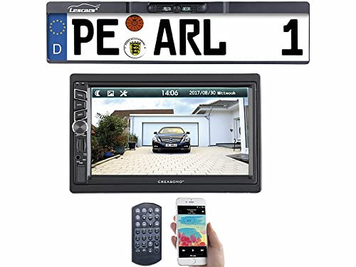 Creasono Doppel DIN: 2-DIN-MP3-Autoradio mit Touchdisplay und Funk-Rückfahr-Kamera (Autoradio mit Rückfahrkamera, Opel Autoradio mit Rückfahrkamera, Kfz Freisprechanlagen)