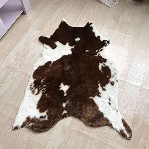 Huichenxing2021 FURSTORE Faux Fur Animal Print Area Rug, Non-Slip Deer Hide Skin Cowhide Mat for Home Living Room Bedroom 33.5in x43.3in/2.8ftx3.6ft