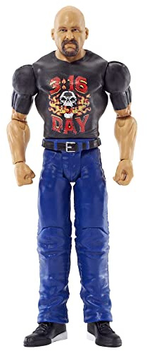 WWE HDD34 - Stone Cold Steve Austin Actionfigur, beweglich, ca. 15 cm, zum Spielen und Sammeln, Spielzeug für Kinder ab 6 Jahren
