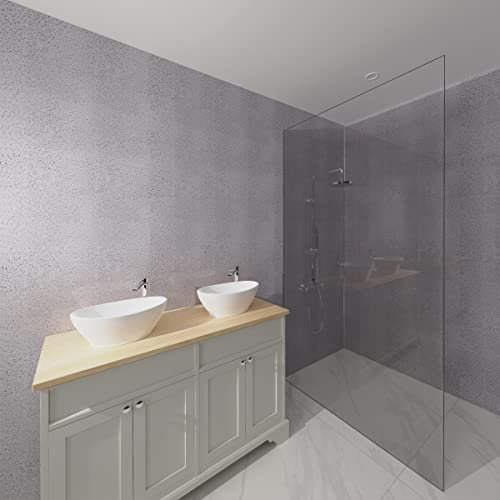 NRG 1m Wide x 2.4m Long x 10mm Large Bathroom Wall Cladding Ceiling PVC Shower Wet Wall Panel White Sparkle Gloss 2PCS