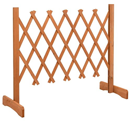 Festnight 120x60 cm Celosia Extensible Madera Enrejados, Valla De Madera Telescópica, Utilizado para Jardín Celosía De Madera Jardín De Plantas Celosía Jardín Decoración De Césped Abeto Chino Naranja
