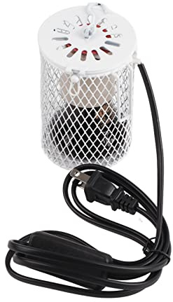 Bird Heat Lamp, 100w Ceramic Heat Emitter Heater Lamp Bulbs with Power Switch & Anti Biting Hanging Hook Design for Pet Brooder Coop Chicken Lizard Snake Aquarium (US Plug 110 to 120v)(White)