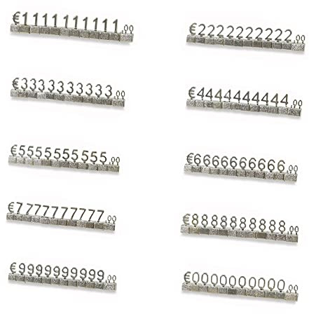 Mini kub prislapp, 10 uppsättningar prisvisningskuber, justerbar 3D metall priskubsats för smycken, klocka, ring, butik, prisvisning - silver/EUR