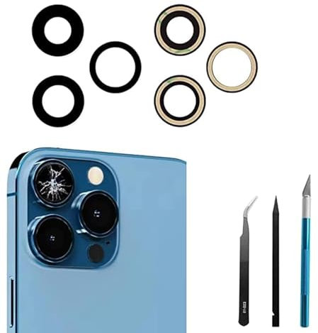 Dakexiong Repuesto de Lente de cámara Trasera para iPhone 13 Pro/iPhone 13 Pro MAX, antiarañazos y Resistente al Agua，con Adhesivo preinstalado y Kit de Herramientas de reparación