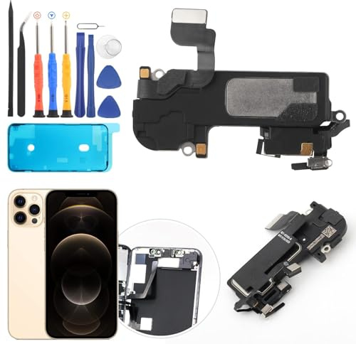 RongZy Altoparlante Auricolare di Ricambio Compatibile con Apple iPhone 12 PRO Max Altoparlante Anteriore Sensore Cavo Flessibile, con Strumenti