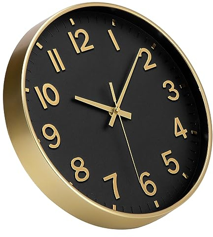 ACCSHINE Wanduhr Ohne Tickgeräusche 30cm Modern | Stereo Ziffern Lautlos Wanduhr Groß Quarz Batteriebetrieb Einfach zu Lesen für Wohnzimmer Küche Schlafzimmer Büro Schule