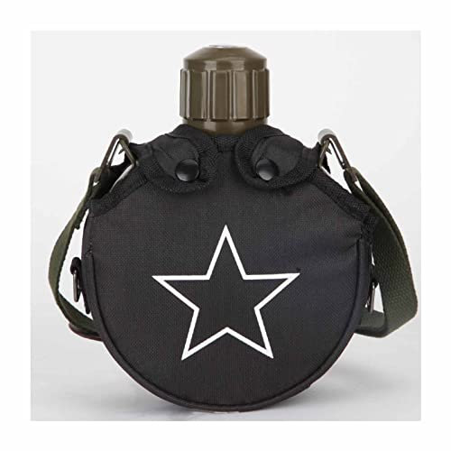JMorCO Kit da Mensa Militare da 1 litro con Coperchio Tazza in Alluminio Set di pentole per Bottiglia d'Acqua Militare Portatile per Campeggio all'aperto Escursionismo Zaino in Spalla,B
