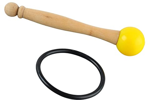 Perkussionshammer, Klangschalen-Schlägel, Klangschalen-Gummihammer, Feine Verarbeitung, Starker Klangschalenhammer, Holzgriff, Gummikopf, Tragbarer Klangschalen-Gummihammer