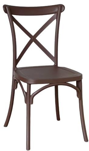 OKAFFAREFATTO MADDALONI Stuhl aus Kunststoff Polypropylen braun sprint stapelbar kreuz