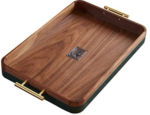 ZVOWTYFA Serving Trays Decorative Tray Rectangular Trays for Coffee Table Home Breakfast Tray Bread Cake Tray Coffee Cup Tray (Brown 53 * 30 * 5cm)
