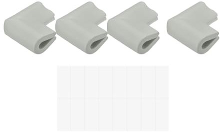 QUARKZMAN Hörnskydd för kanter, 24 stycken U-skum hörnskydd med självhäftande möbelband, bordskanter, 55 mm x 35 mm x 8 mm, ljusgrå