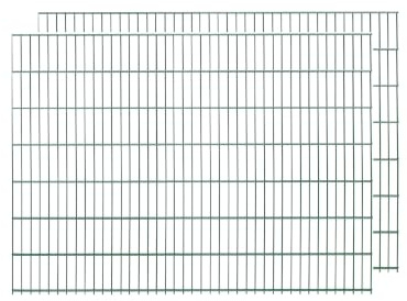 Doppelstabmatten, 2 Stück, Gesamtlänge 4 Meter, Höhe & Farbe wählbar - Drahtstärke: 6/5/6 mm - Maschung: 200 x 50 mm (L 6 m, H 143 cm, Grün)