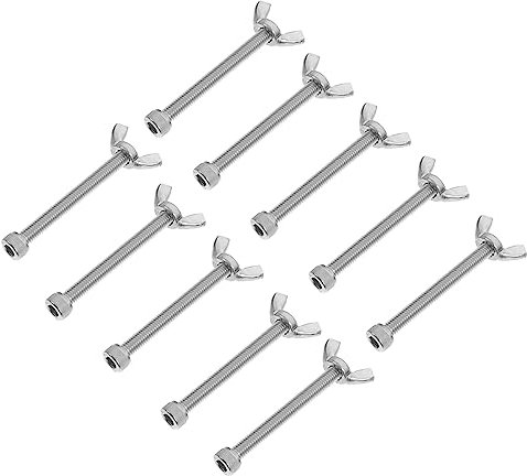 FUNOMOCYA Kit Vis-écrous Acier Inoxydable M6 10 Paires Écrous à Ailettes Et Vis 6 Cm Pour Serrage Manuel, Fixation Industrielle Et Entretien Rapide D’équipements Mécaniques