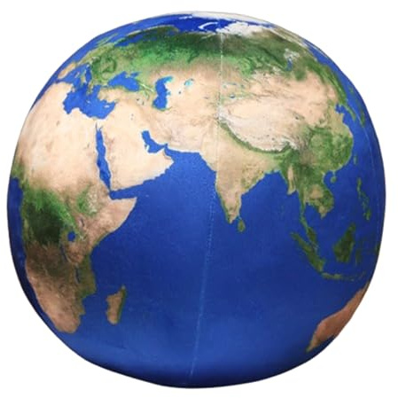 champracer Sonne, Mond, Mars und Erde Plüschkissen,Planet Kuscheltier Sternkissen, Sonne,Mond,Mars und Erde Plüschkissen, Raumdekoration, Geburtstagsgeschenke, Jungen (27 cm,Hellblaue Erde)
