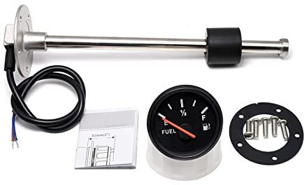 Medidor de nivel de aceite Sensor de nivel de combustible for coche y barco for indicador de nivel de combustible de 0 ~ 190 ohmios con unidad de envío de combustible de 150 200 250 300 350 Mm Para me