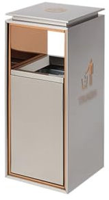 ABNNHK Papelera para Exteriores, Papelera Vertical para vestíbulo de Hotel, Papelera de Acero Inoxidable con Papelera, Papelera Comercial para Pasillo, Papelera para Patio, Papelera para