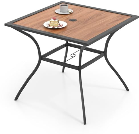 COSTWAY Table de Jardin Carrée pour 4 Personnes, Table Bistrot