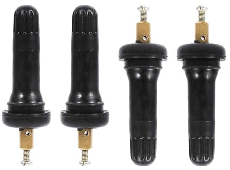 HARY 4PCS Snap In Tire Valve, TPMS Valve Stem Tire Sensor - Valve Stem Tyre Pressure Monitoring Valve Stem Anti-explosion Rubber Valve Stem for Car, Anti-Explosion Metal Valve Cores