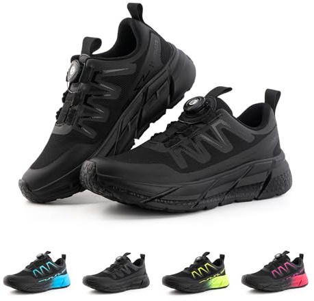 Hitmars Scarpe Running Corsa Donna Scarpe Ginnastica Leggere Antiscivolo Sneakers Sportivo Traspirante Mesh Camminata Fitness Jogging Casual UDI1-Nero EU40