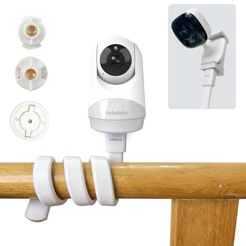 JAMUILS Soporte Universal Flexible para Monitor de Video de bebé para Cuna, Compatible con Hellobaby HB30 HB32 HB35 HB50 HB65 HB6550 HB6532, GHB SM50B VB807 ABM70 AMB720 UU24 ABM600