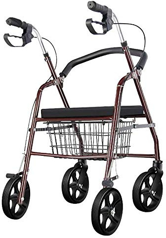 OWOHYG Andador, Andador Plegable liviano con asa de Altura Ajustable, Asiento Acolchado abatible y práctica Canasta de Almacenamiento. Es Muy Amable de tu Parte.