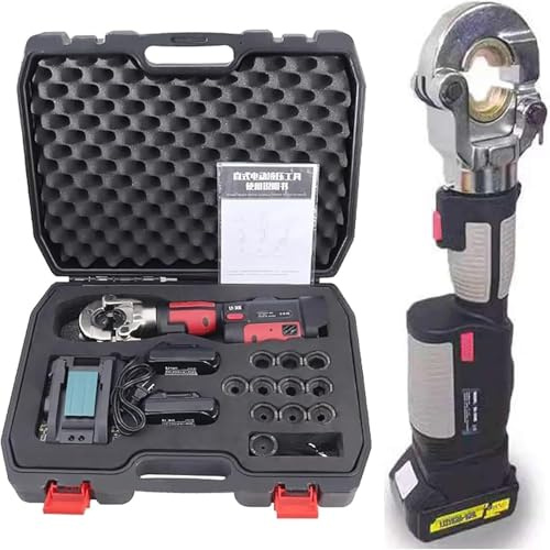 Professional Electric Hydraulic Crimping Tool Kit - Efficient Cable Lug Crimper for Electrical Terminals & Wires 16-300Mm² Range Grey,cast Steel