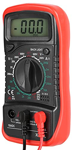 Generic Multimetro Digitale Voltmetro Amperometro LCD Antiurto per Laboratori Fabbriche Appassionati di Radio 100% Nuovo di Zecca Plastica Rossa+Silicone 1 X 35x67x33mm / 240g (XL830L rosso)