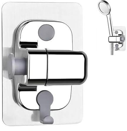 Soporte de Ducha de Ajustable, Soporte Alcachofa Ducha Universal Soporte de Cabezal de Ducha, Impermeable, Plata