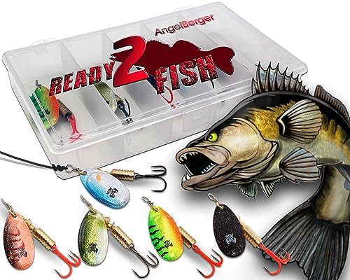 Wild Devil Baits Spinner Sortiment in Box Spinnköder Kunstköder Set Angelköder Spoon (Zander, 10g)