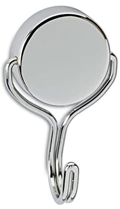 MAUL Neodym Magnet mit Karussell-Haken | Magnet mit besonders hoher Haftkraft (30 kg) für einen vielseitigen Einsatz | Magnet stark mit drehbarem Haken und elegantem Design | Ø 38,5 mm | Silber | zuverlässiger Halt für Werkstatt Büro Lager, flexible Aufhängung, kompakte Metallform, schnelle Befestigung ohne Bohren