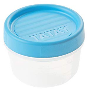 TATAY Food Container 0.2L Twist | Screw-Top Lid | Plastic Food Containers with Lids | Microwave, Dishwasher, Fridge & Freezer Safe | BPA-Free Plastic | 8.5x8.5x6 cm, Blue