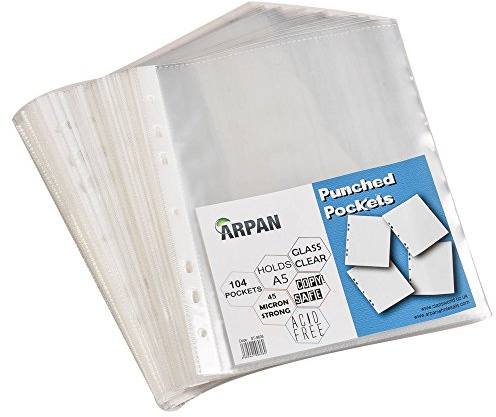 Arpan Klarsichthüllen mit Lochung, A5, transparent, 104 x 2 Stück