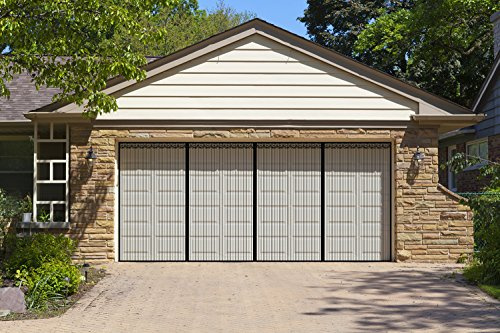 LIVEINU Magnet Fliegengitter Tür Insektenschutz Mit Dreifache Öffnung und Klettband Fassung Moskitonetz Fliegenvorhang für für Garage Tür Terrassenüberdachung Gartenhaus Schwarz 280 x 220 cm