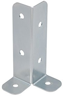 GRUNDLINE - Stützenfuß Pfostenträger Pfostenanker, Ecke, aus Stahl, aufschraubhülse - PSB, 45x45x170 mm - Z275 - für Zäune, Unterstände, Carports, Pergolen, Gartenlauben aus Holzbalken