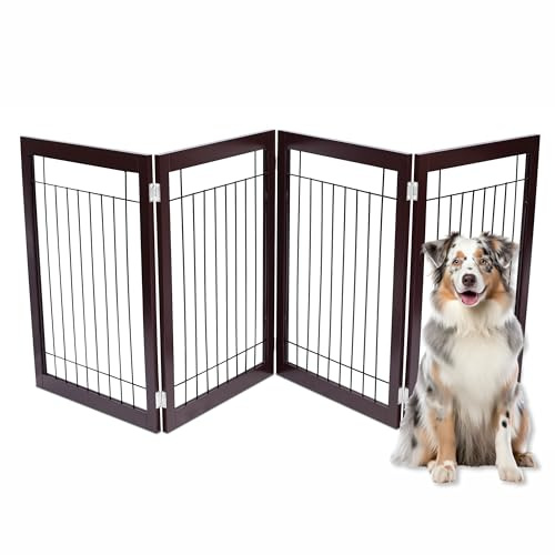 Internet's Best Traditional Wire Dog Gate - 4 Panel - 30 Tall - Espresso