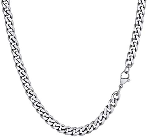 PROSTEEL Robust kubanskt kedjehalsband, 3/6/9/12 mm, 14 tum, 18 tum, 20 tum, 22 tum, 24 tum, 26 tum, 26 tum, 71 cm längd, guldpläterad/316L rostfritt stål/svart (fraktlåda)