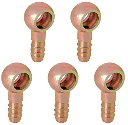 X AUTOHAUX Raccord Banjo 11.3-14mm Bronzé 5Pcs Pour Alimentation Carburant | Fer, Taille 49.2x24x13.7mm, Pour Moto Et Camion, Alimentation Carburant, Usinage CNC Haute Précision, Facile Installation