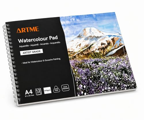 Artme A4 bloc de acuarela horizontal 300 gsm 12 hojas prensado en frío