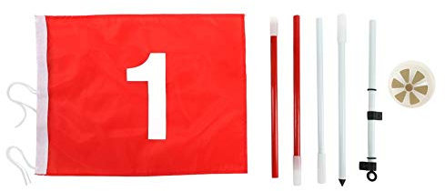 5 Sections Flagstick, Removable Putting Green Flagpole and Hole Cup Set Backyard Practice Hole Pole Cup Flag Stick with Red Flag Leisure Sport