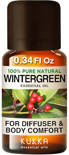 Kukka Wintergrün ätherisches Öl [100% NATURREIN] Für Körperwohlbefinden, Diffusion, Aromatherapie, Selbstherstellung von Seife und Kerzen (10ml)
