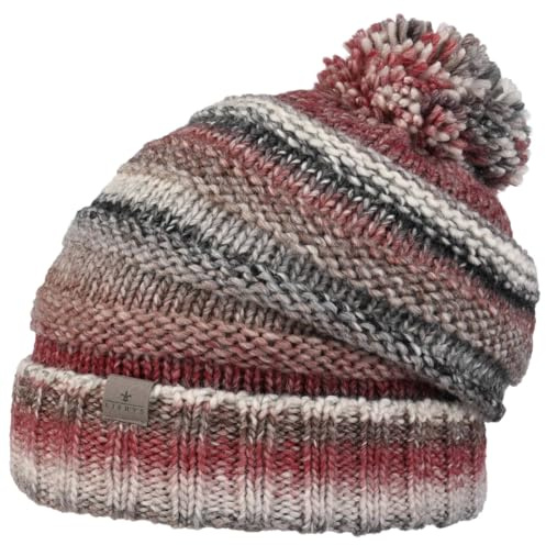 LIERYS Fauske Bommelmütze Strickmütze Umschlag Made in Germany Damen und Herren Herbst Winter