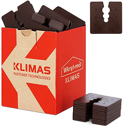 Klimas® Separadores de plástico de 2 mm, 50 unidades, color marrón, perfiles de zócalo, rieles de nivelación, pieza espaciadora para tacos universales con 3 diámetros de 6/8/10 mm de diámetro,