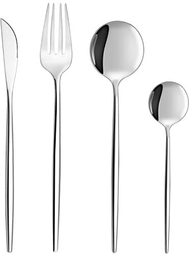 Bestdin set posate 6 persone, 24 pezzi set di posate, posate acciaio inox con coltelli, forchette, cucchiai, lavabili in lavastoviglie