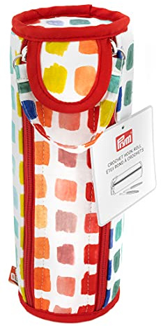 Prym 57251 Crochet Hook Roll & Organizer, Rainbow Aufbewahrungsbox für Häkelnadeln, Regenbogen-Specks