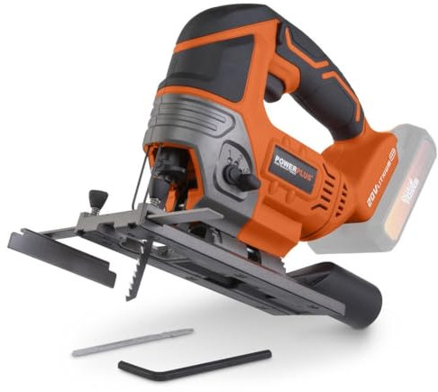 Dual Power Scie Sauteuse sans Fil de 20 V POWDP25300 - Scie à Batterie 2300 min-1 - sans Batterie ni Chargeur - avec 2 Accessoires